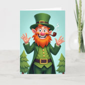 Green Leprechaun Irish Luck Card Kaart (Voorkant)