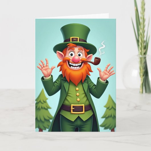 Green Leprechaun Irish Luck Card Kaart (Voorkant)