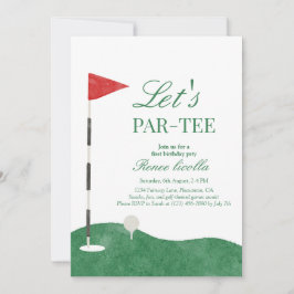 Green Let's Par-T-shirt Golf eerste verjaardagsuit Bedankkaart