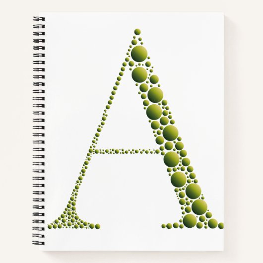 Green Letter A Journal – MinimalAesthetic Notebook Notitieboek (Voorkant)