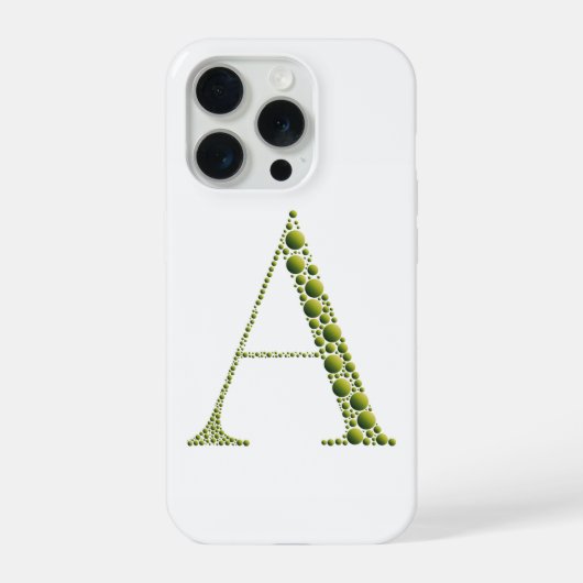 Green Letter A – Minimal Monogram Phone Case Desig iPhone Hoesje (Achterkant)