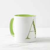 Green Letter A Mug – Minimal Gradient MonogramGift Mok (Voorkant links)
