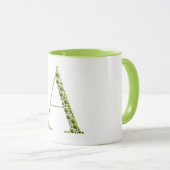 Green Letter A Mug – Minimal Gradient MonogramGift Mok (Voorkant rechts)
