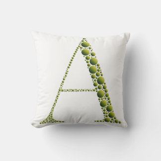 Green Letter A Pillow – Minimal Green MonogramHome Kussen