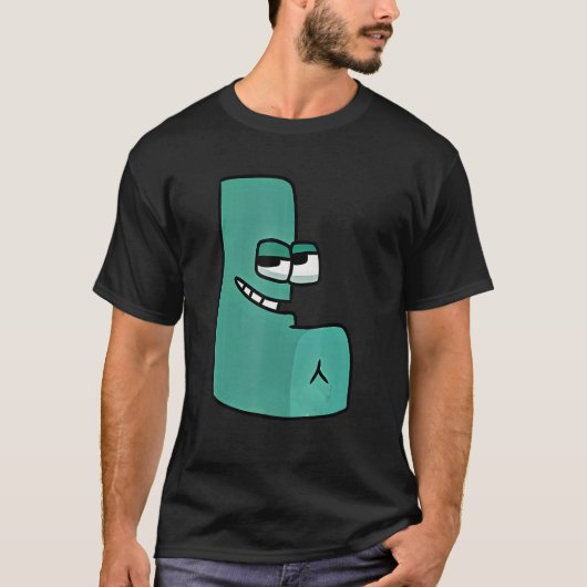 Green Letter L Alphabet Lore T-shirt (Voorkant)