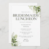 Green Letter Monogram Bruidsmeisjes Luncheon Kaart (Voorkant / Achterkant)