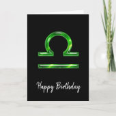 Green Libra Sign Birthday Kaart (Voorkant)