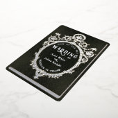 Green Library Book Wedding Ornate Frame Silver Folie Uitnodiging (Gedraaid)