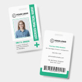 Green Licensed Praktische Verpleegkundige LPN Foto Badge (Front & Back)