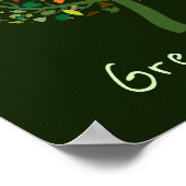 Green Life slogan Greenie schattige boomomgeving Poster (Hoek)