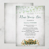 Green Light Cadeau Elegante Nieuwjaarsuitnodiging Save The Date (Voorkant / Achterkant)