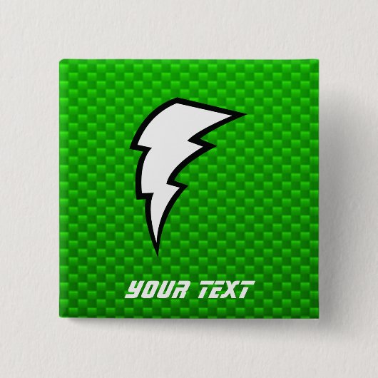 Green Lightning Bolt Vierkante Button 5,1 Cm (Voorkant)