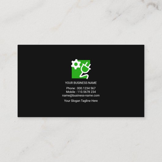 Green Lightning Electrical Strike Electrice Visitekaartje (Achterkant)