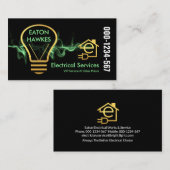 Green Lightning Powers elektrische lamp Visitekaartje (Voorkant / Achterkant)