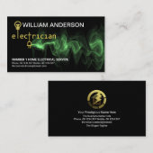 Green Lightning Zap van de Gold Electrician Circui Visitekaartje (Voorkant / Achterkant)