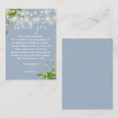 Green Lights Stoffig Blauw Bruiloft Dank u Plaatskaartje (Voorkant / Achterkant)