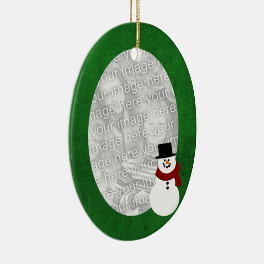 Green Lijst Snowman Ornament (Rechts)