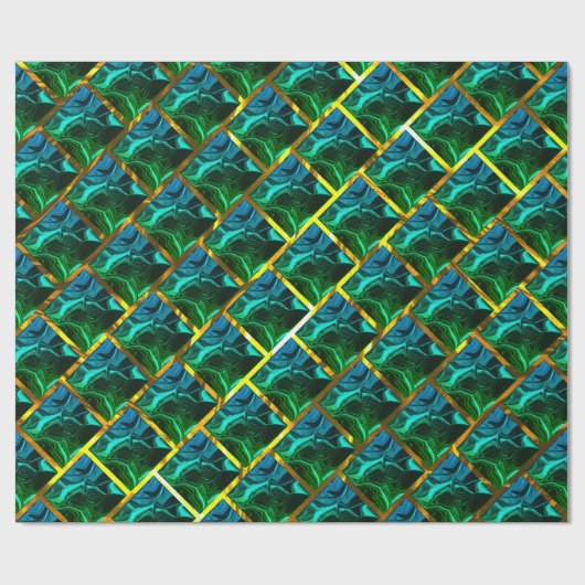 Green like emerald under a golden grating? cadeaupapier (Vlak)