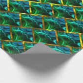 Green like emerald under a golden grating? cadeaupapier (Hoek)