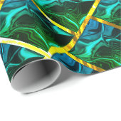 Green like emerald under a golden grating? cadeaupapier (Rol Hoek)