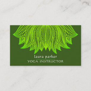 Green Limoen Lotus Mandala Yoga Trainer Meditation Visitekaartje