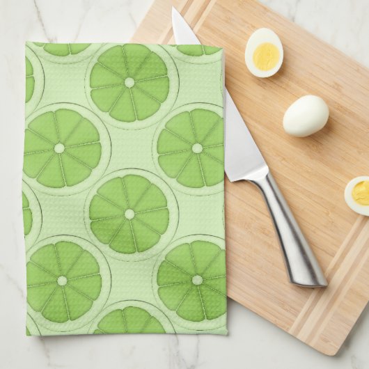 Green Limoen Pattern Kitchen Towel Theedoek (Quarter Fold)