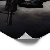 Green Line American Flag Military Female Tribute Poster (Hoek)