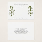 Green Line Art Candy Cane & Bow Hairclip Display  Visitekaartje (Voorkant /achterkant)