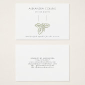 Green Line Art Festive Holly Branch Hairclip  Visitekaartje (Voorkant /achterkant)