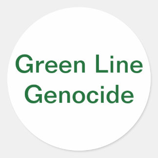 Green Line Genocide Hankamer Artjunkhaus Stripverh Ronde Sticker