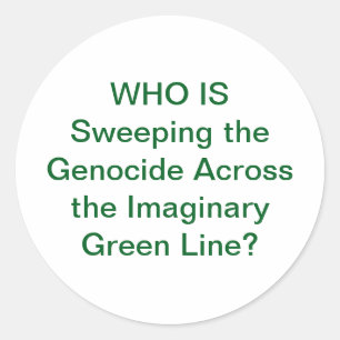 Green Line Genocide Hankamer Artjunkhaus Stripverh Ronde Sticker