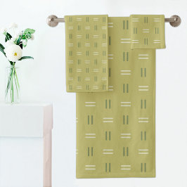 Green Line Pattern Towel Bad Handdoek