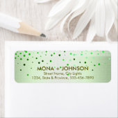 Green Linen Glitter Sparkle Confetti Stippen Moder Etiket (Insitu)