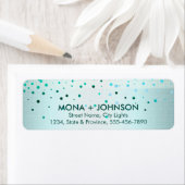 Green Linen Glitter Sparkle Confetti Stippen Moder Etiket (Insitu)