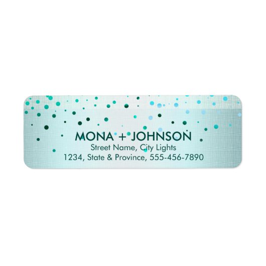Green Linen Glitter Sparkle Confetti Stippen Moder Etiket (Voorkant)