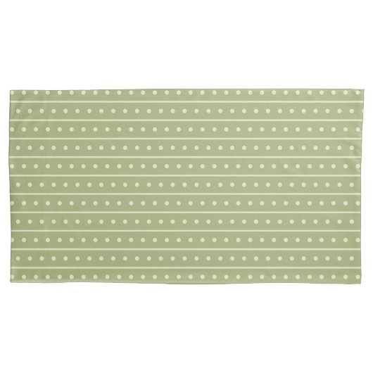 Green Lines and Circles Pattern Pair Of Pillowcase Kussensloop (Voorkant-Links)