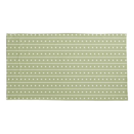 Green Lines and Circles Pattern Pair Of Pillowcase Kussensloop (Achterkant-Links)