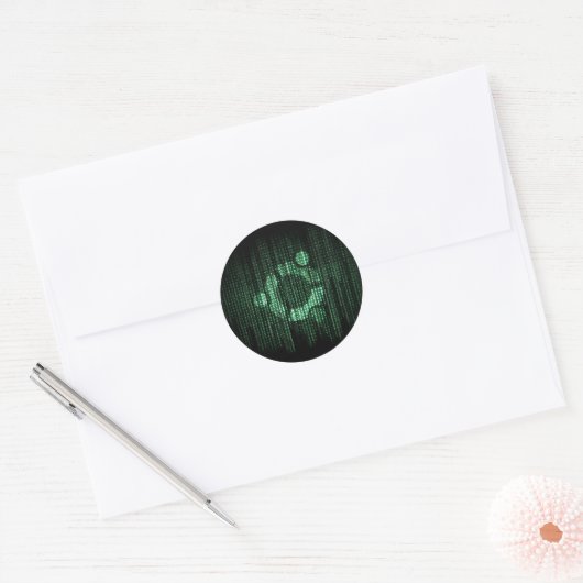 Green Linux-terminal Ronde Sticker (Envelop)