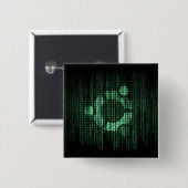 Green Linux-terminal Vierkante Button 5,1 Cm (Voorkant /achterkant)