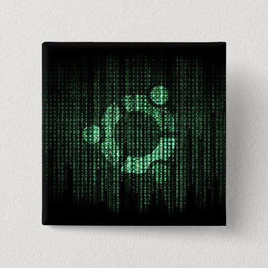 Green Linux-terminal Vierkante Button 5,1 Cm (Voorkant)