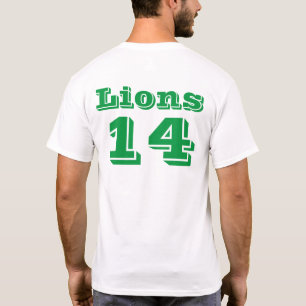 Green Lion Head Front Team Naam nummer op achterka T-shirt