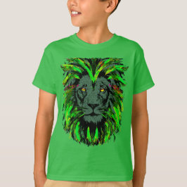 Green Lion Head - Lion Face Portret Tekening T-shirt