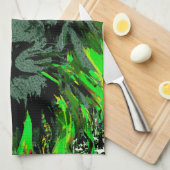 Green Lion Head - Lion Face Portret Tekening Theedoek (Quarter Fold)