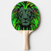 Green Lion Head - Lion Ping Pong Paddle Tafeltennisbatje (Voorkant)