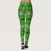 Green Lion Head Print Leggings (Achterkant)