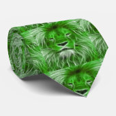 Green Lion Print op Mannen Stropdas (Opgerold)