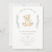 Green Lion Safari Dieren Baby shower Kaart (Voorkant)