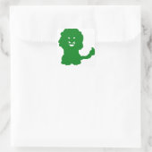 Green Lion Silhouette Vierkante Sticker (Tas)