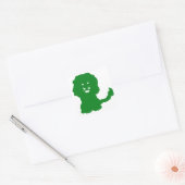 Green Lion Silhouette Vierkante Sticker (Envelop)