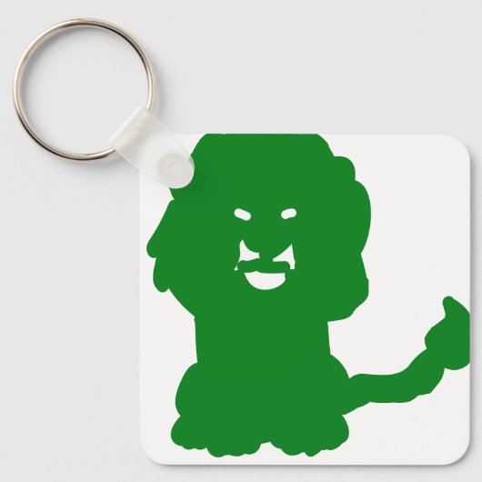 Green Lion Zodiac Silhouette Keychain (Voorkant)